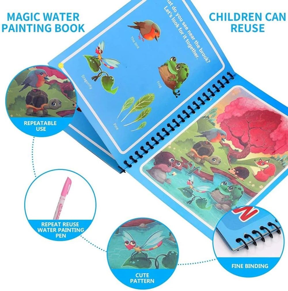 Reusable Magic Water Books With Water Pens (Pack Of 4)