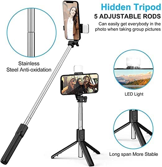 Selfie Stick Tripod Stand Compatible with All Smartphones Device